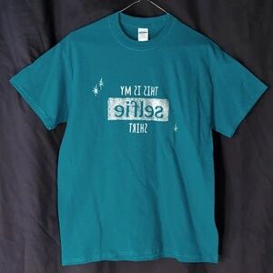 Hand Painted Selfie Shirt w Glitter Paint